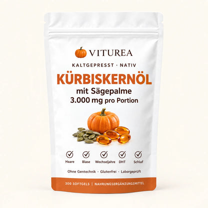 Viturea Kürbiskernöl mit Sägepalme – 300 Softgels